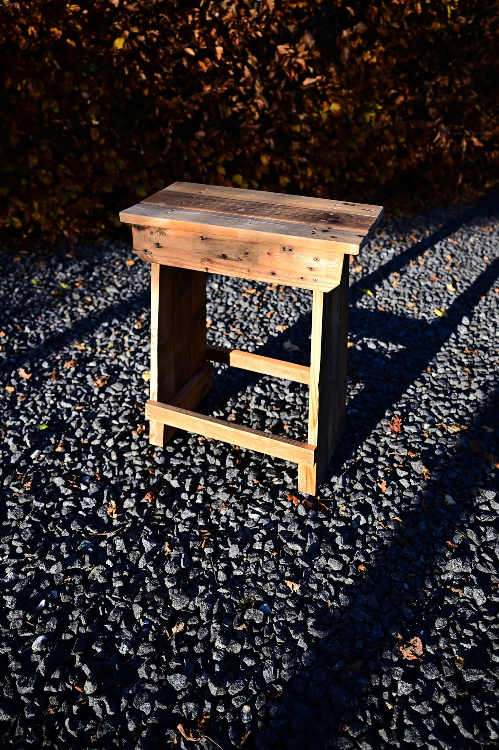 Handgemaakte Houten Kruk / Bijzettafel