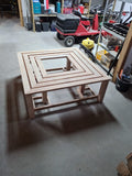 Vierkante houten boombank